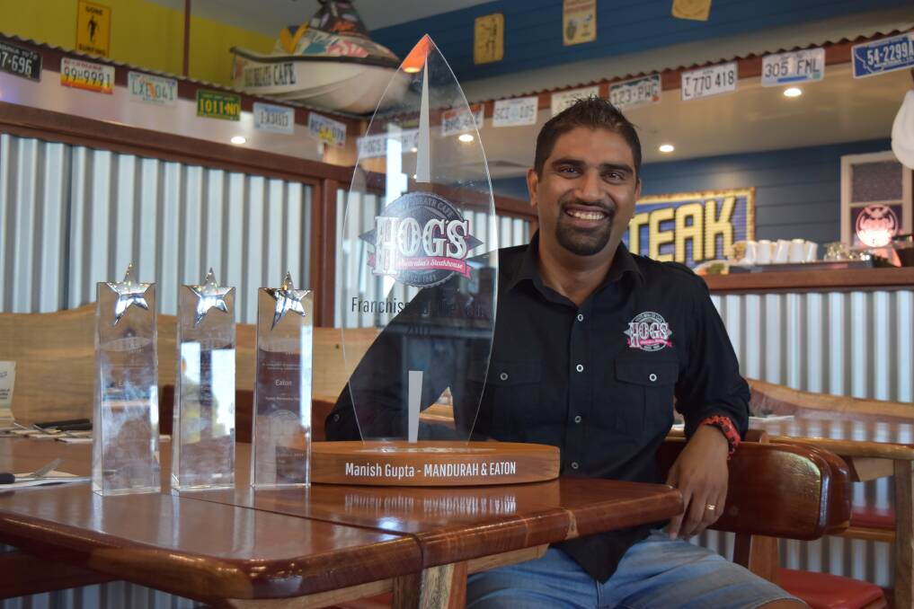 Winner: Franchisee of the Year Manish Gupta at his Eaton Hog's Breath restaurant. Photo: Kaylee Meerton.
