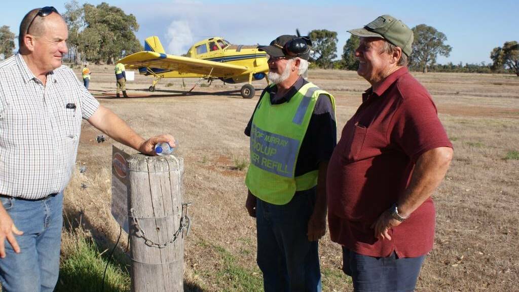 Funding options: Murray Wellington MP Murray Cowper with Wheeler Airfield's Ra Wheeler. Photo: Supplied.