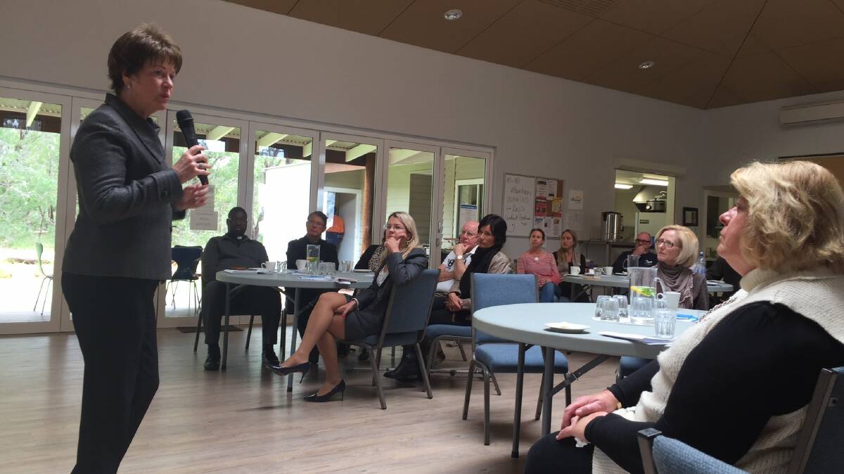 Mental health minister Andrea Mitchell at a forum in the South West earlier in October. Photo: Supplied.