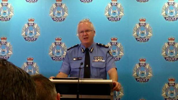 New operating model: WA Police Commissioner Chris Dawson speaks on his first day in the job. He has announced the reinstatement of the Mandurah police district. Photo: Phil Hickey.