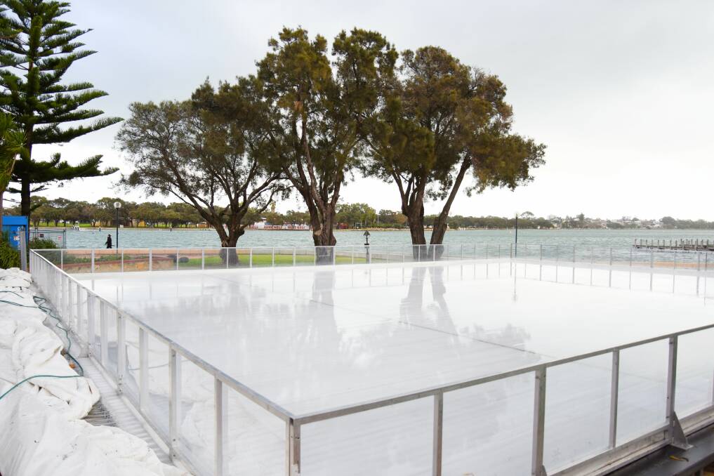 Wonderland in the making: Mandurah's ice skating rink is already in place, with the city's Winter Wonderland set to start on August 4. Photo: Marta Pascual Juanola.