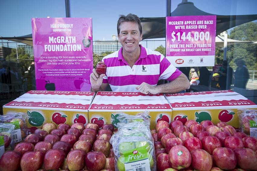 Support: For every sale of selected apples at your local IGA 20c will be donated to the McGrath foundation. Photo: Supplied.