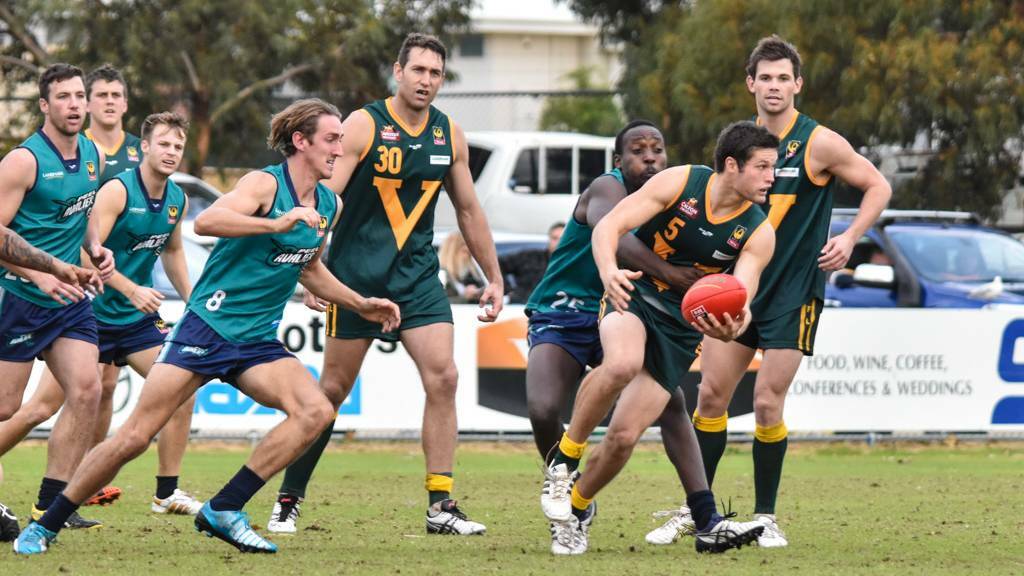 Peel defeated the South West by 15 points in round one of the 2016 Landmark Country Football Championships. The two sides are set to meet in Sunday's grand final. Photo: Jem Hedley.