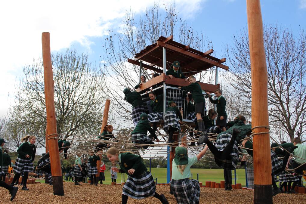 ADVENTURE, LEARNING AND FUN: Frederick Irwin Anglican School has unveiled a new nature playground that is proving very popular with students.