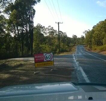 Road repair: Murray residents are asked to use caution around ongoing roadworks. Photo: Dwellingup Police.