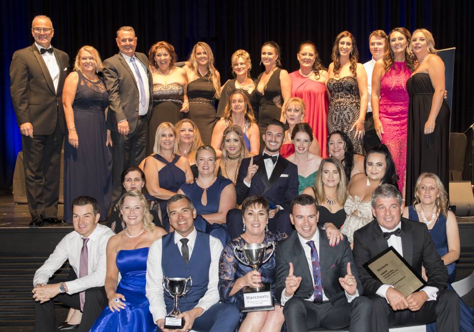 Winners are grinners: The Harcourts Mandurah team took home seven awards at last weekend's state awards. Photo: supplied. 