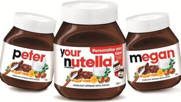 Nutella said the personalised labels were intended to be a "fun and joyful" campaign. Photo: Supplied