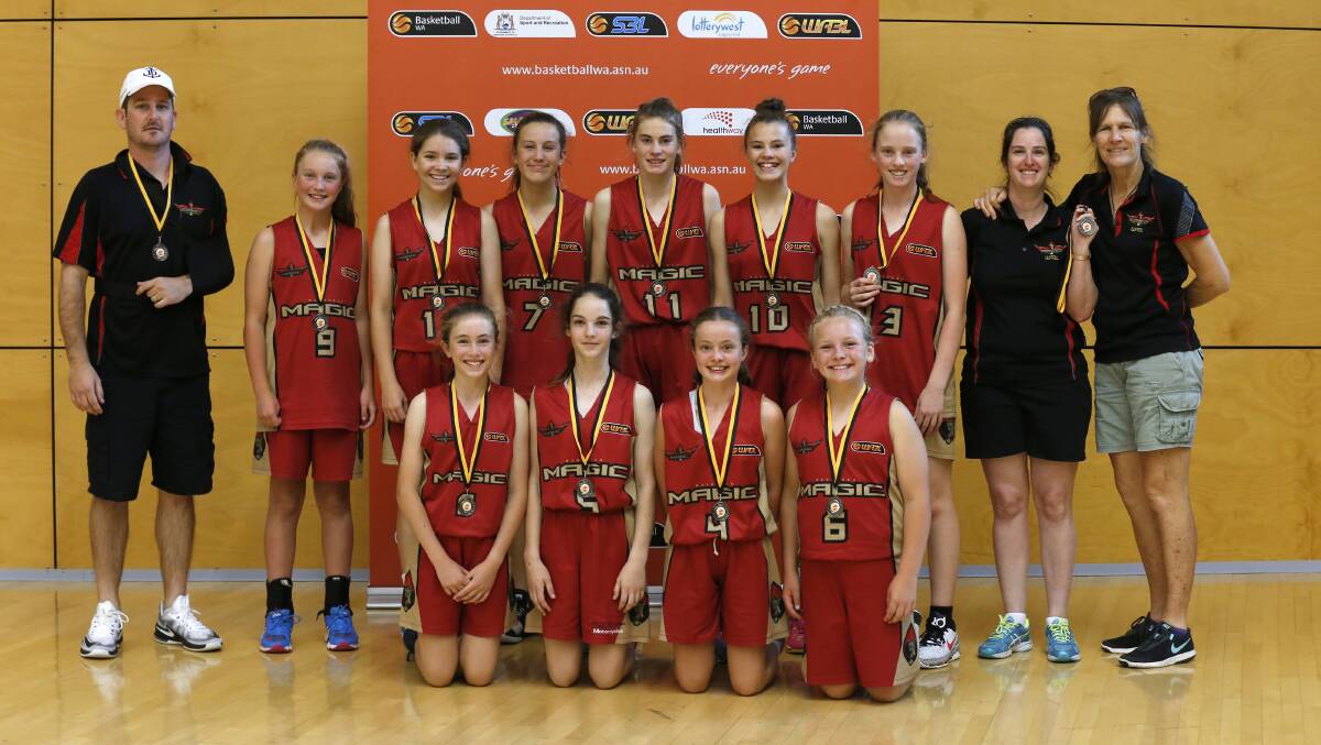 The Mandurah Magic's under 13s girls came within a point of being state champions over the weekend. Photo: Supplied.