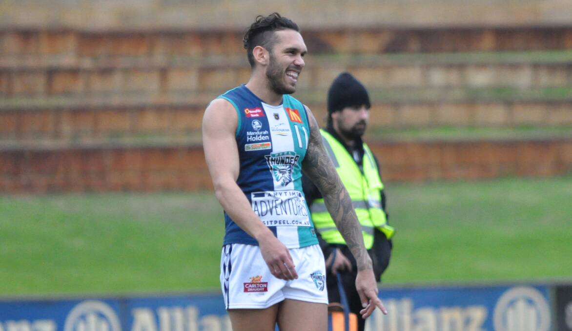 It was all smiles for Harley Bennell in his return to footy. Photo: Kate Hedley.