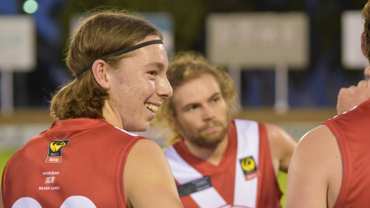 It was all smiles for the Mustangs on Saturday night. Photo: Caitlyn Rintoul.