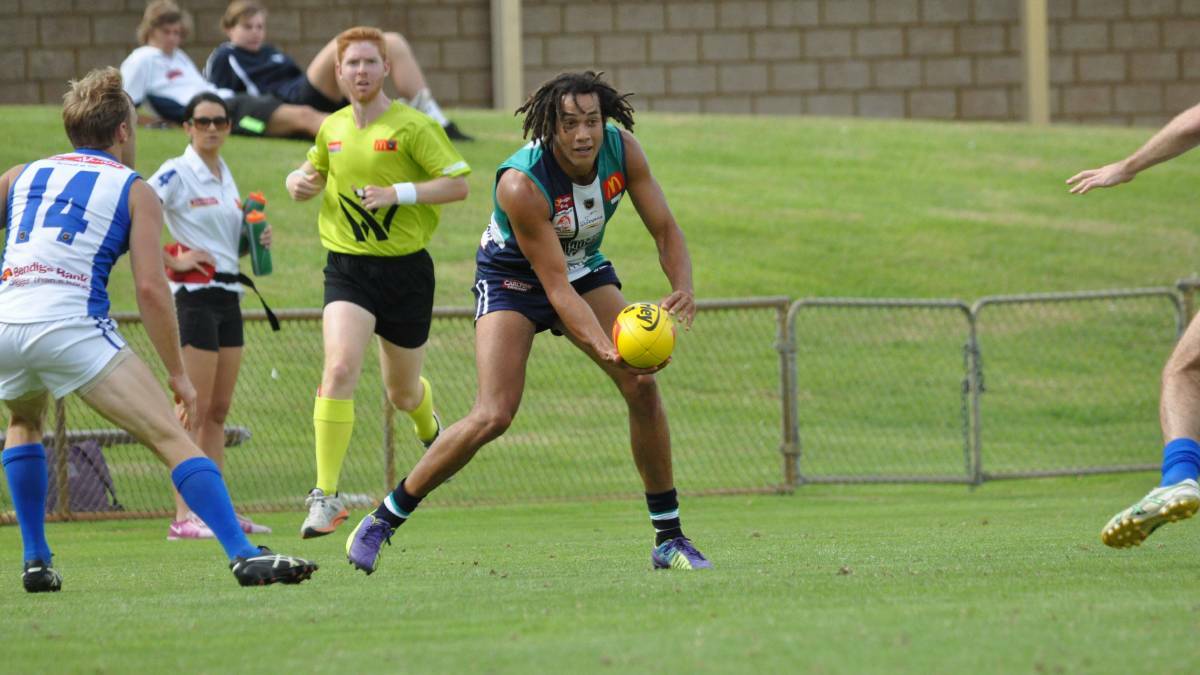 Tendai Mzungu will join Sutcliffe at Peel Thunder this week after playing his 100th game for Fremantle last weekend. Photo: Richard Polden.