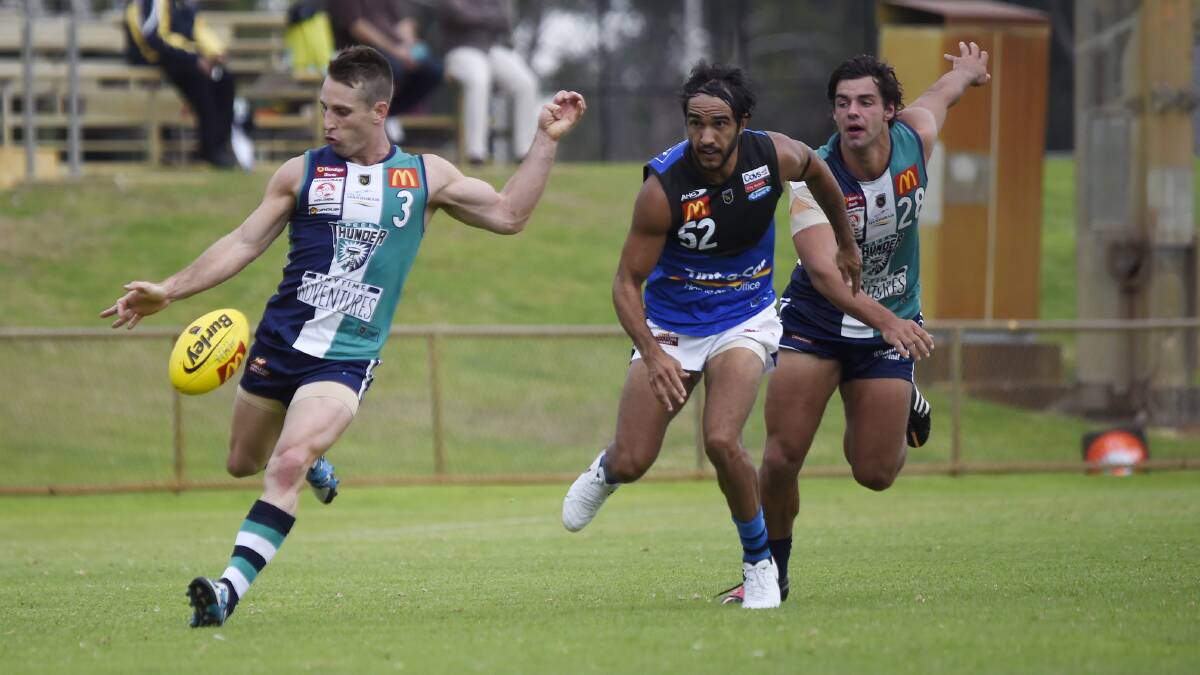 Rory O'Brien played his 100th game as a Peel Thunder player on Saturday. Photo: Richard Polden.