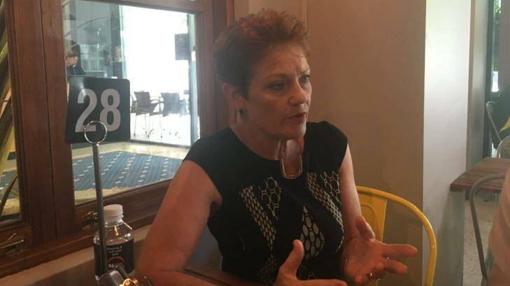 Pauline Hanson spoke to Fairfax Media at a cafe in East Perth.