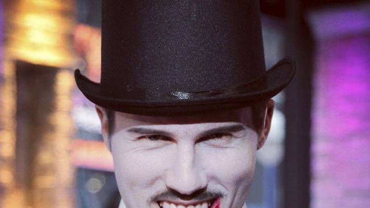 Traditional costume: Jason Dundas as Count Dracula. He is hosting <i>Yelloween</i> at The Star's Marquee nightclub.