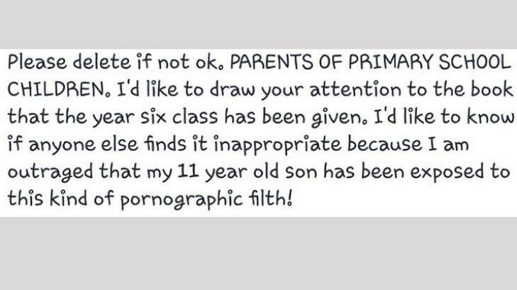 The angry complaint made by a parent over the book being 'pornographic filth'