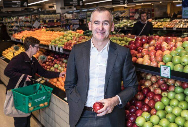 CEO of Woolworths Brad Banducci at the Town Hall Woolworths store in Sydney, on August 23, 2017. Photo:Jessica Hromas. Story: Sue Mitchell
