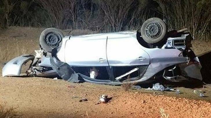 Two people were killed in a car crash in Wave Rock on Friday. Three others were injured. two seriously. Photo: WA Police