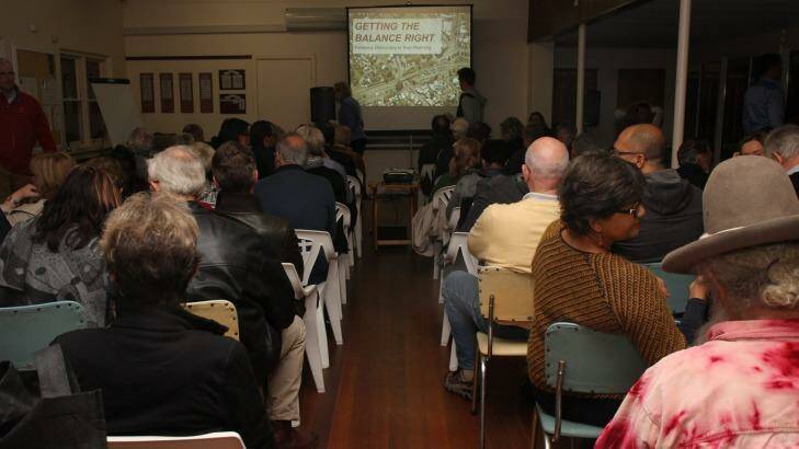 More than 100 people gathered in Mt Lawley on Thursday to voice their grievances about development assessments in Perth.  Photo: Emma Young 