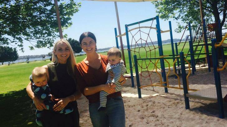The Gentle Sleep Specialist's Tara Mitchell and Perth mum Catherine Sharbanee got together to organise a community playdate to round up support.  Photo: Supplied