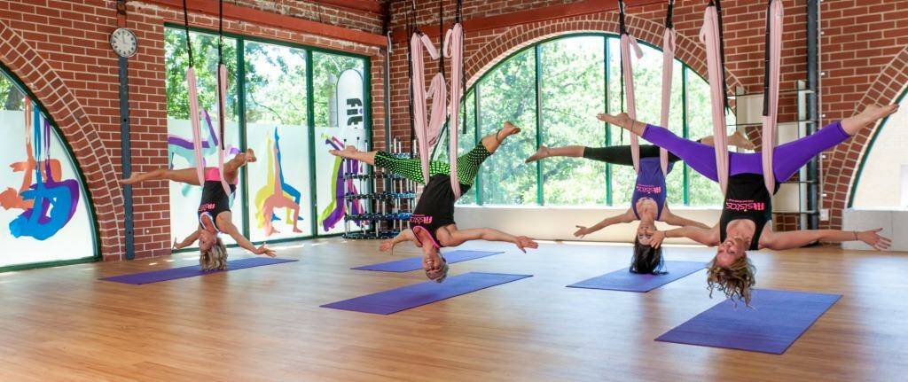 Let go: Aerial yoga provides a great core workout.