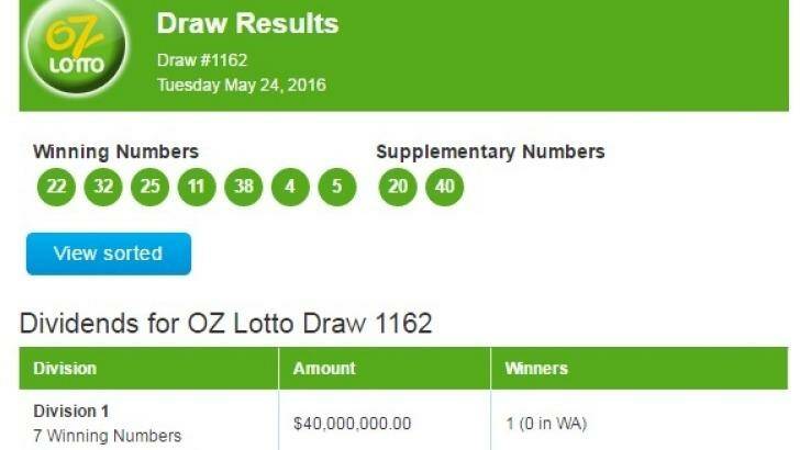 One lucky player is $40 million richer...but there was no major joy for WA.