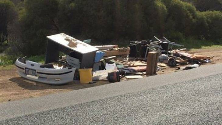 Illegal dumping near Woodman Point has angered locals. Photo: Facebook