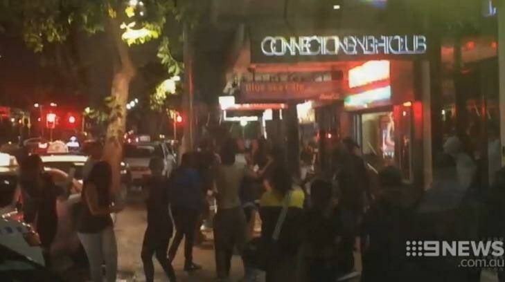 A vicious brawl broke out in Northbridge. Photo: Channel Nine News