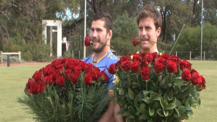 Western Force's Nathan Charles and hockey star  Fergus Kavanagh helping to raise money and awareness of cystic fibrosis.   