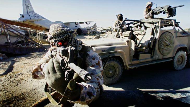 Australian SAS soldiers on patrol near Bagram, Afghanistan. Photo: Simon O'Dwyer