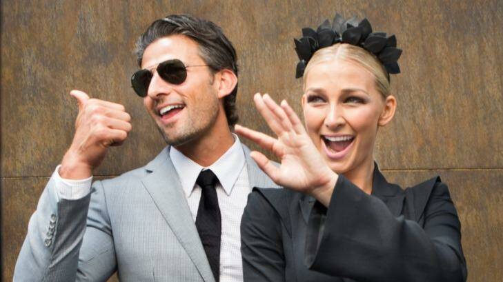 Fashionable: Australia's first bachelor Tim Robards and his chosen one Anna Heinrich at Derby Day last year. Photo: Simon Schluter