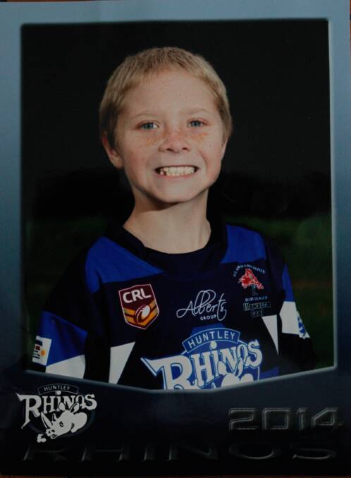 Young Corey Carlson is lying in an induced coma. Picture: supplied