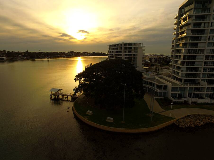 These images of Mandurah at sundown were captured by an amateur photographer using a remotely piloted aircraft.