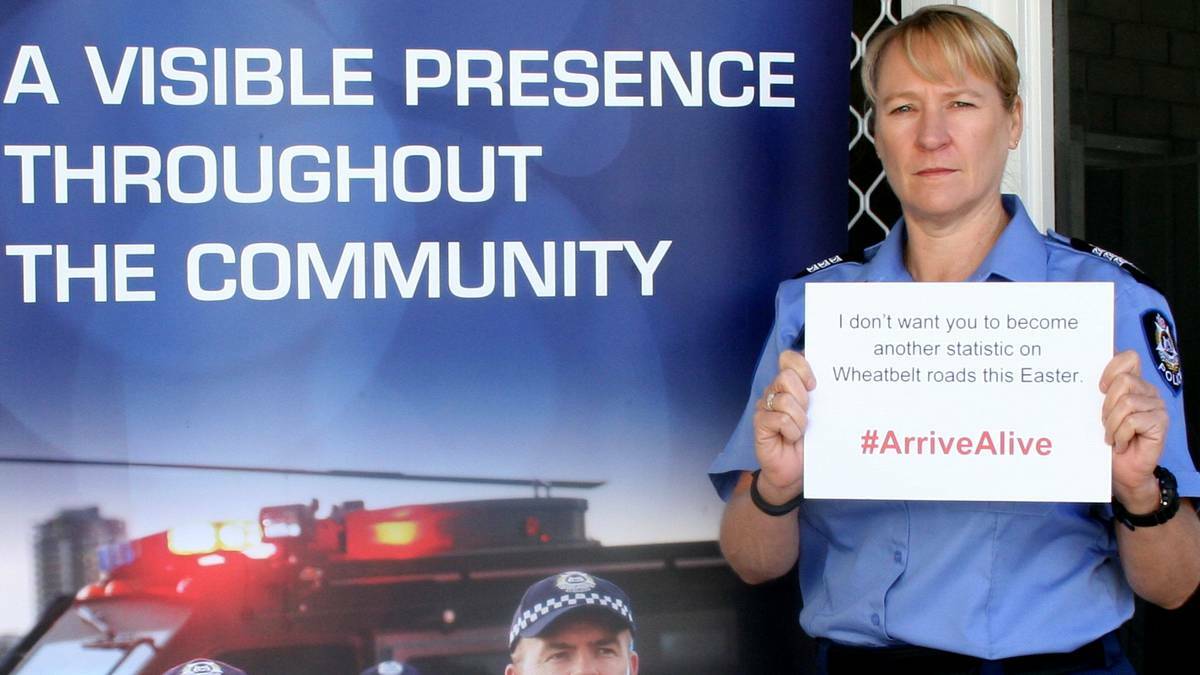 Merredin police officer-in-charge Senior Sergeant Erica Silwood said there is no need to rush this Easter weekend. Photo: Courtney Madigan/Merredin Wheatbelt Mercury. 