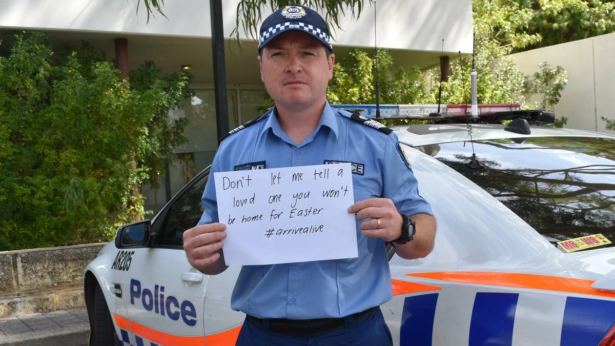 South West Traffic officer-in-charge Craig Clarke urges drivers to not be distracted behind the wheel this Easter long weekend. Photo: Molly Baxter/Bunbury Mail. 