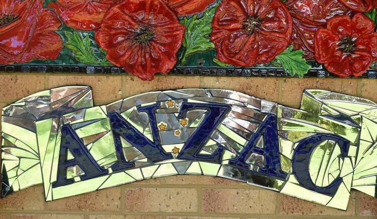 The new Anzac memorial wall at Carey Park Primary School. Photo: Chloerissa Eadie. 