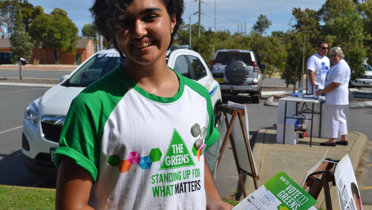 A Greens supporter in the Canning electorate. 
