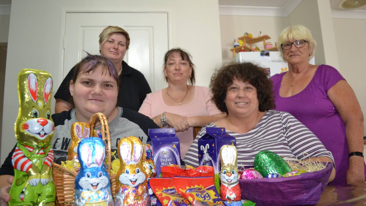 Tanya Kimber, Susan Peterson, Donna Elias, Kerry Ellery and Kerry Hathoway prepare for the upcoming Easter Mandurah Community Markets.