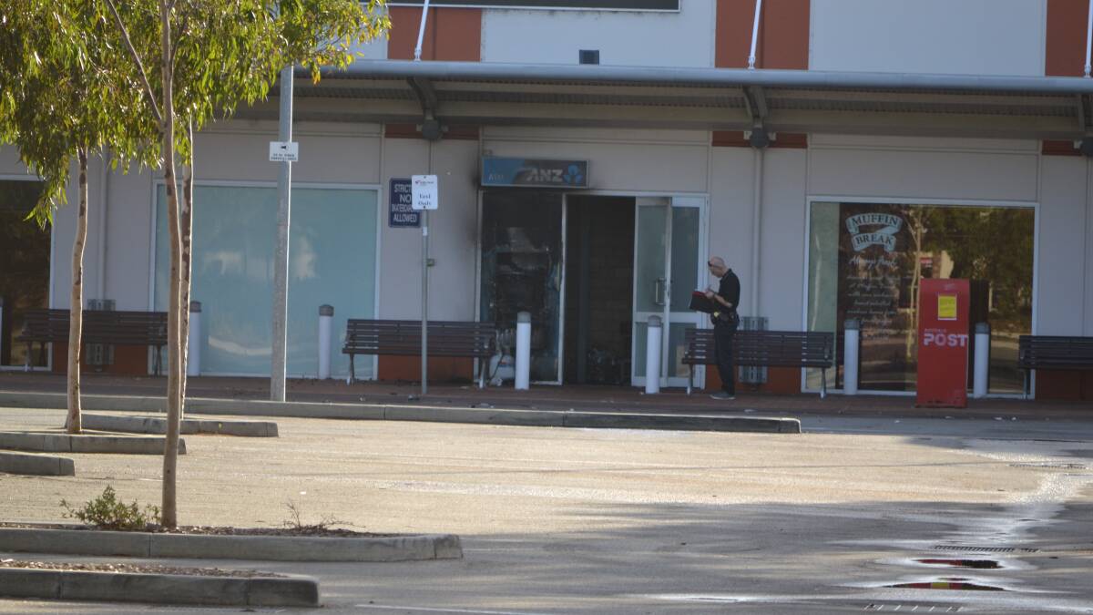 An ATM in Halls Head has been the target of another suspected deliberate blast. Photos by Catherine Botman