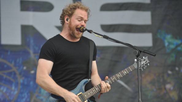 Mark Hosking performing live on stage with Karnivool at Sonisphere Festival in 2010 at Knebworth House. Photo: Getty Images.