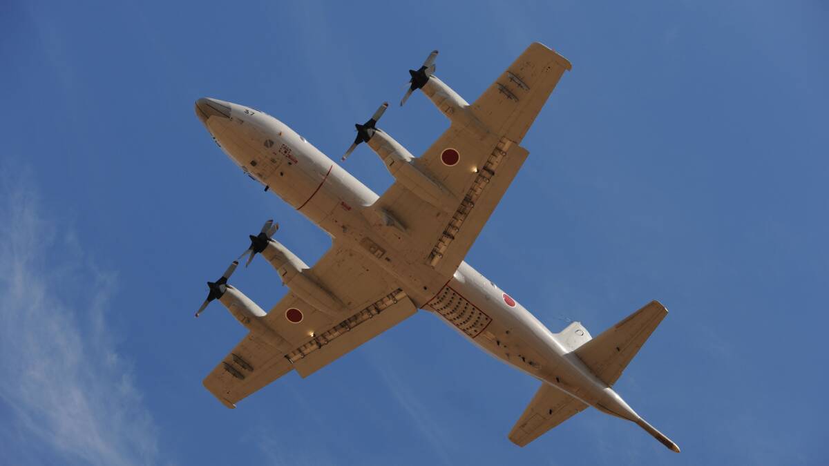 A Japan Orion aircraft takes off from Pearce Airbase, in Bullsbrook, 35 kms north of Perth to help in the search for missing Malaysia Airlines flight MH370, on April 17. Photo: Greg Pool/Getty Images.