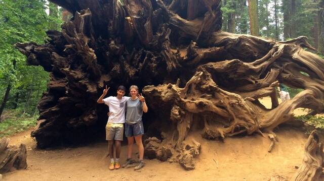Inspired: Troy Kelly and Mandurah student Abbey Hull have returned from a California environmental trip.