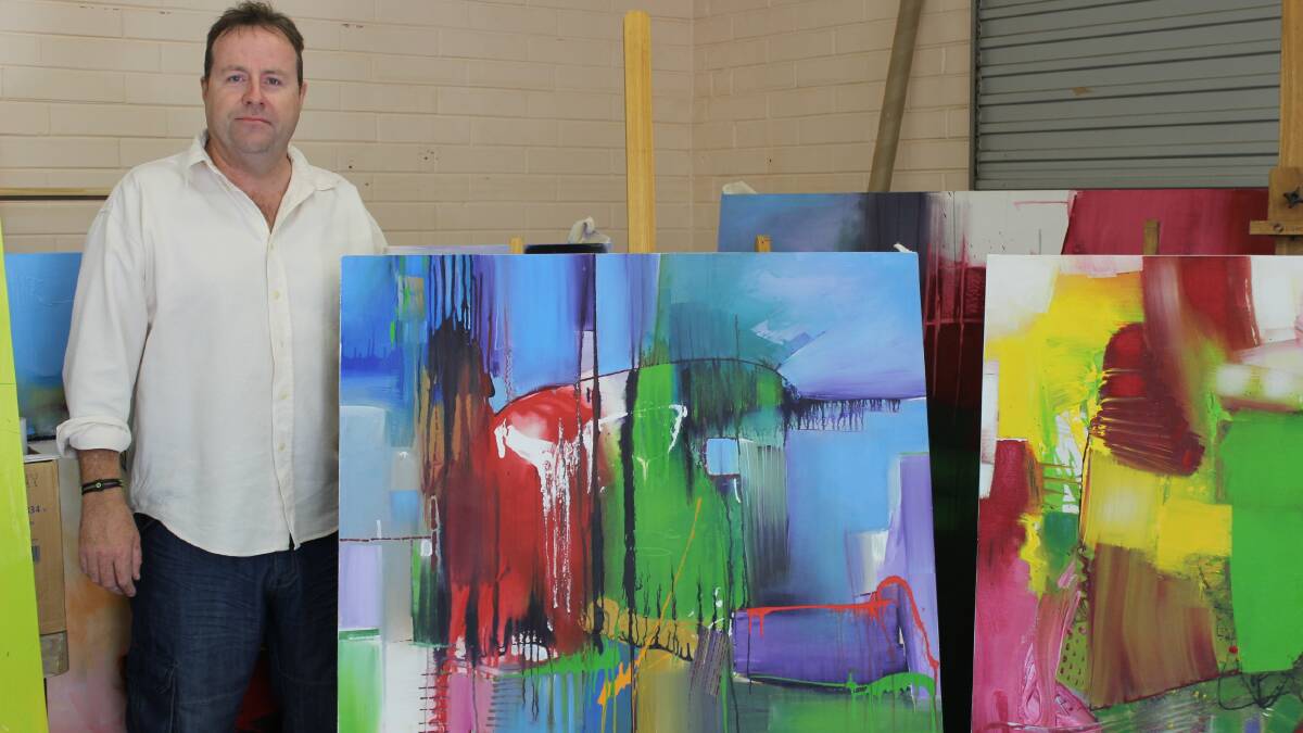 Eamonn Doherty with his artwork. 
