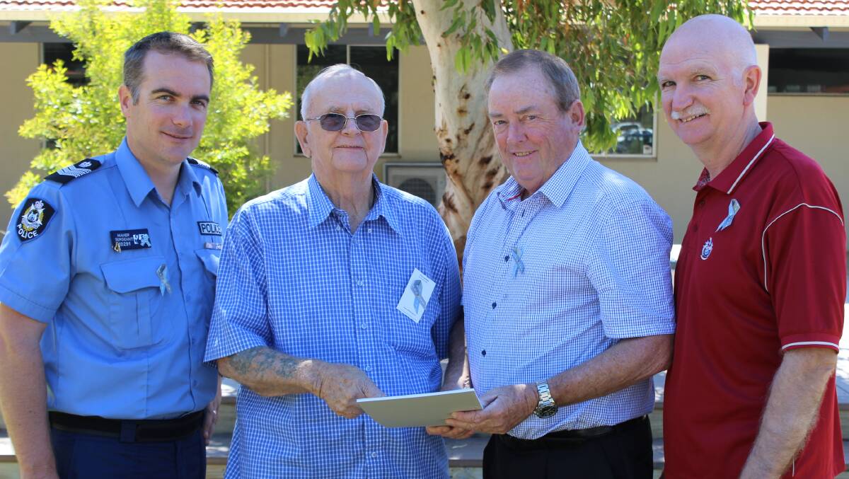  Sergeant Andrew Maher, resident Sid Wilson and City of Mandurah councillors Fred Riebeling and Ron Wortley.