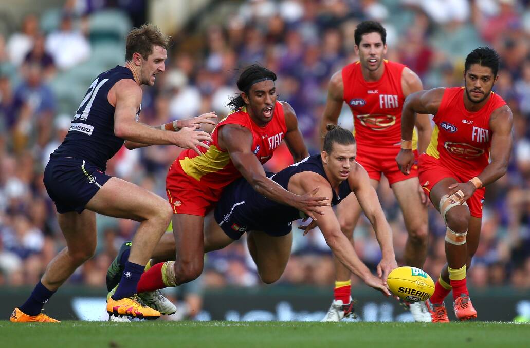Nat Fyfe will be key to Fremantle's chances of victory in the Western Derby. Photo: Getty Images.