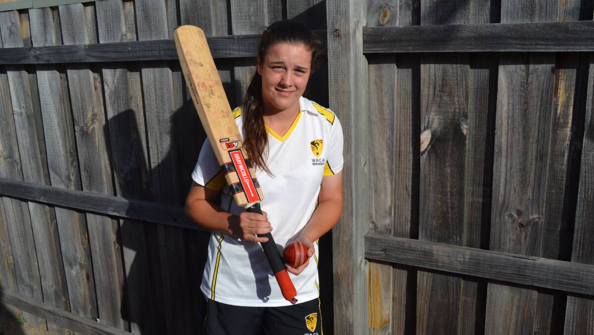 Mandurah cricketer Jessica Wall was recently selected in the state under 15s team after scintillating form for Rockingham-Mandurah.