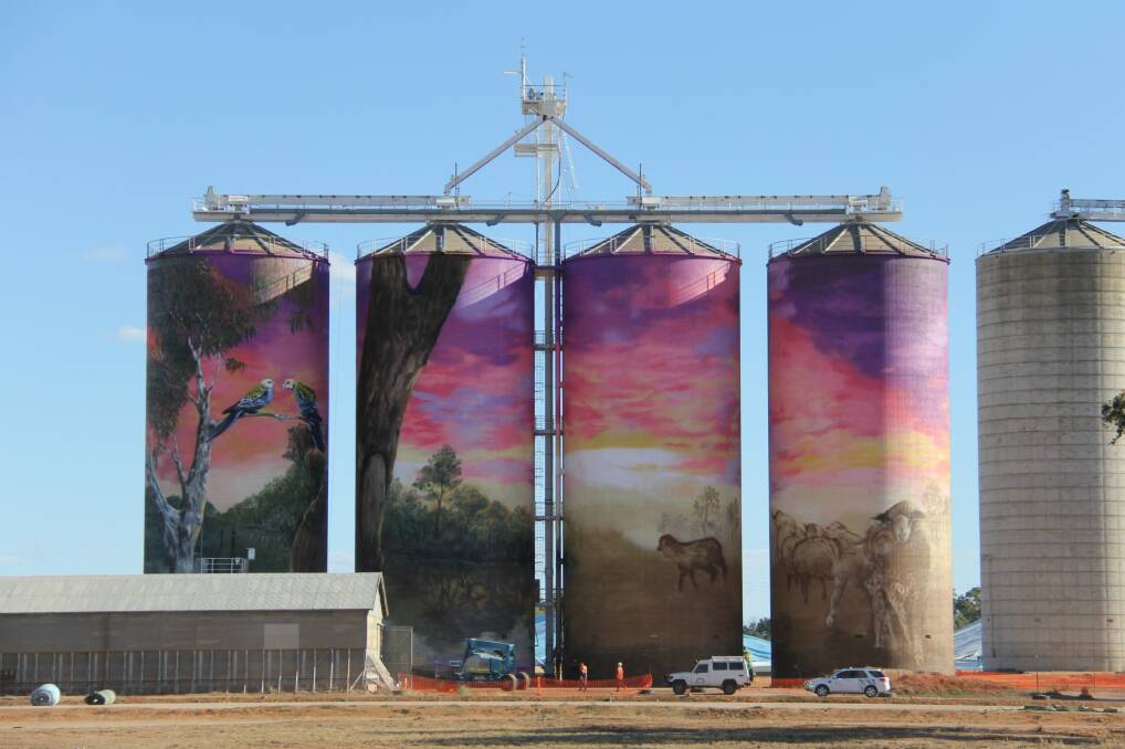 SIMPLY STUNNING: The silo artwork on Tuesday ahead of its completion and launch later today.