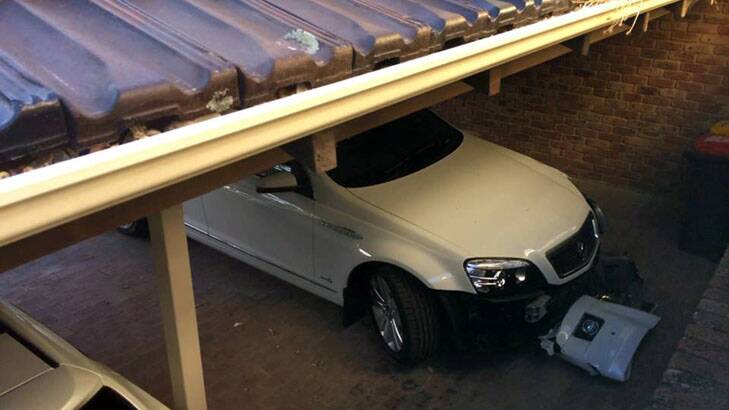 The Treasurer's car, which was allegedly involved in a crash. Photo: Nine News Perth