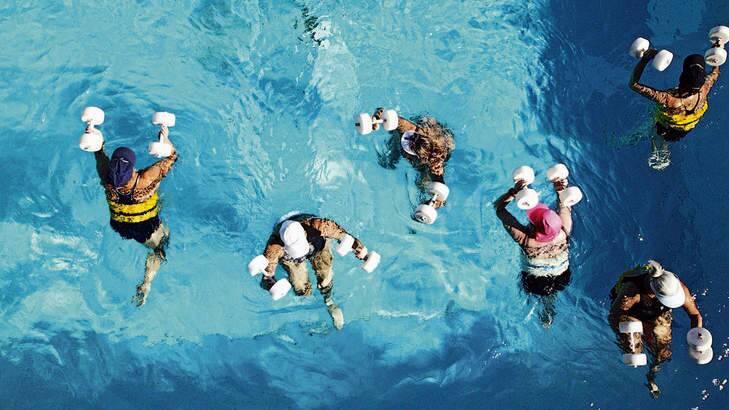 An aqua aerobics class in action. Photo: Natalie Boog