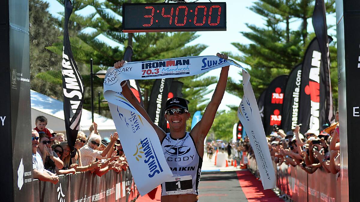 Mandurah Ironman 70.3 winner Tim Berkel.