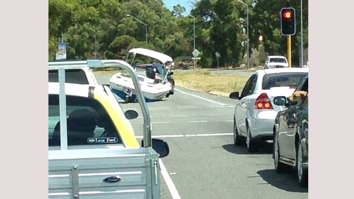 A MANDURAH Mail reader did some quick thinking this afternoon and managed to take a snap of a boating mishap.